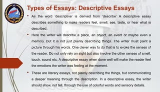 Decriptive Essay Types Essay: Definition, Elements and Types | PDF