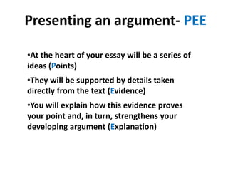 Essay Writing GCSE Holmes