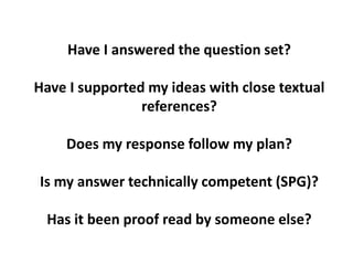 Essay Writing GCSE Holmes