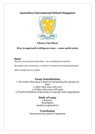 Essay writing hints booklet 1 | PDF