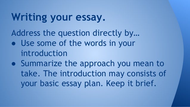 Essay writing key points 1.