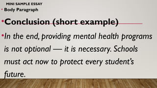 Basic Essay Example Introduction Body Conclusion Sample ESSAY WRITING — STRUCTURE.pptx types of essays introduction body ...