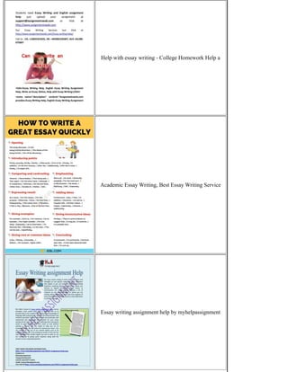 Help with essay writing - College Homework Help a
Academic Essay Writing, Best Essay Writing Service
Essay writing assignment help by myhelpassignment
 