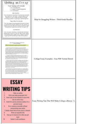 Help for Struggling Writers - Third Grade Doodles
College Essay Examples - Free PDF Format Downl
Essay Writing Tips That Will Make College a Breeze - L
 