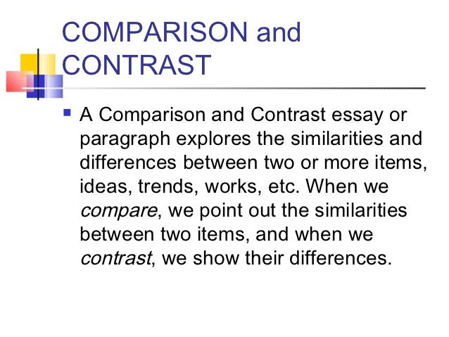 compare and contrast definition