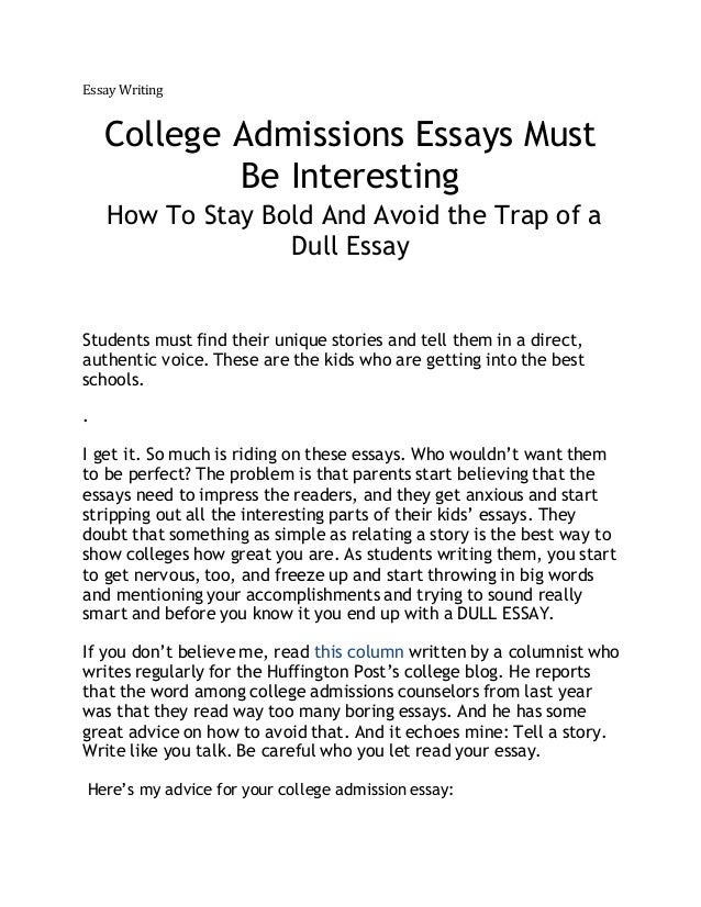 what to write a college essay about bad