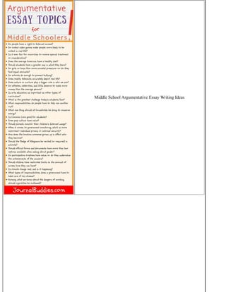 Middle School Argumentative Essay Writing Ideas
 