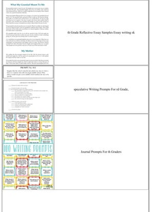 th Grade Reflective Essay Samples Essay writing sk
speculative Writing Prompts For rd Grade,
Journal Prompts For th Graders
 