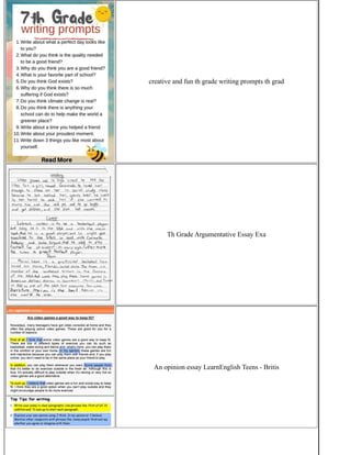 Essay Writing Topics For Grade 8 | PDF