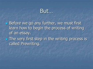 Essay Writing Week 1