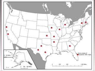 Group 3: 1929-2009

Home states of
Presidents 1861-1929

 