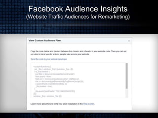 Facebook Audience Insights
(Website Traffic Audiences for Remarketing)
 