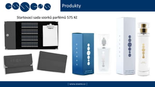 Produkty
| www.essens.cz |
Startovací sada vzorků parfémů 575 Kč
 