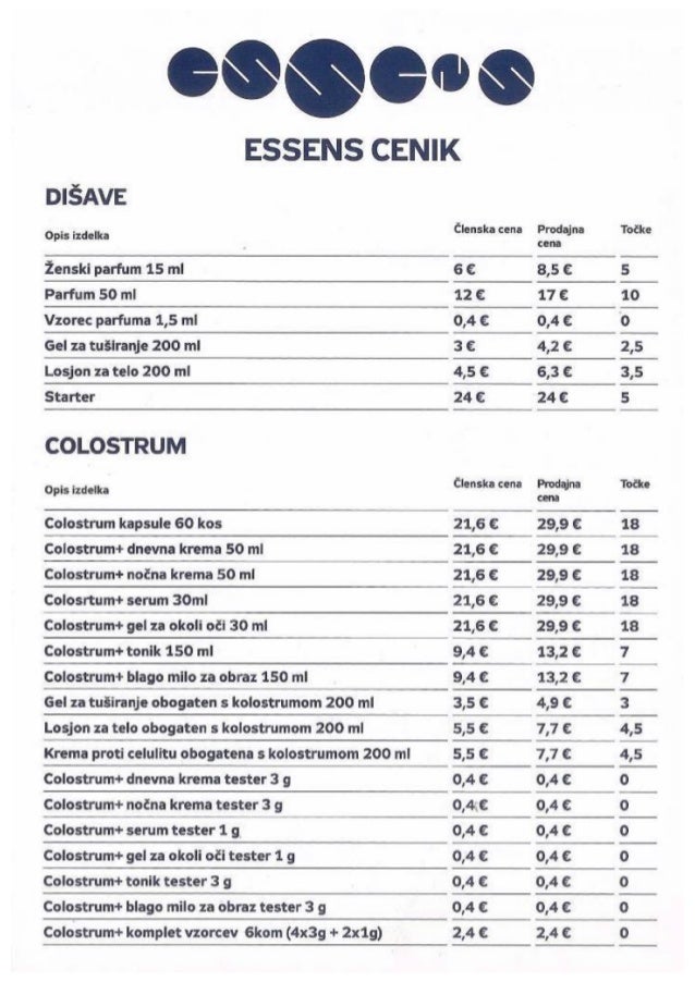 Essens katalog izdelkov 910003636