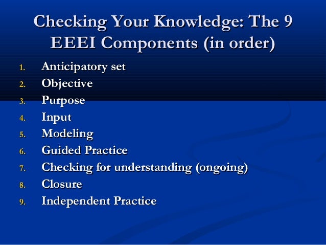 Essential elements of effective instruction ppt