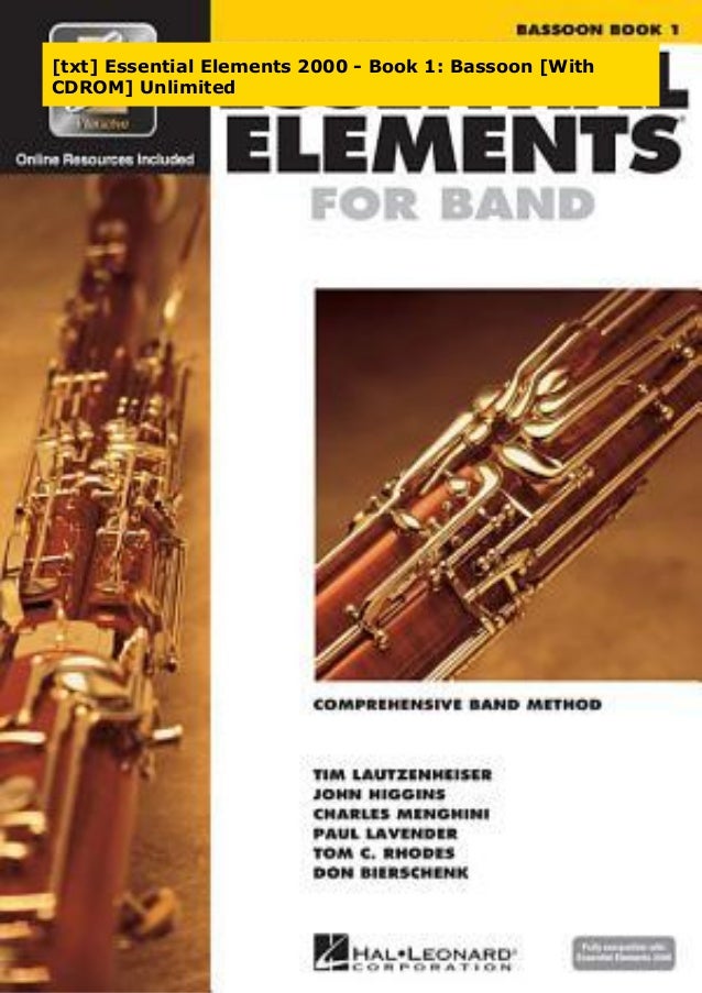 [txt] Essential Elements 2000 Book 1 Bassoon [With CDROM] Unlimited
