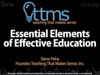 Essential Elements of Effective Education
