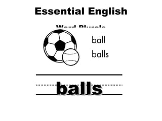 Essential English Word Plurals balls 