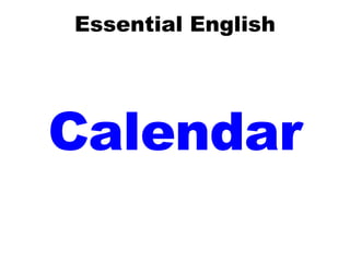 Essential English Calendar 