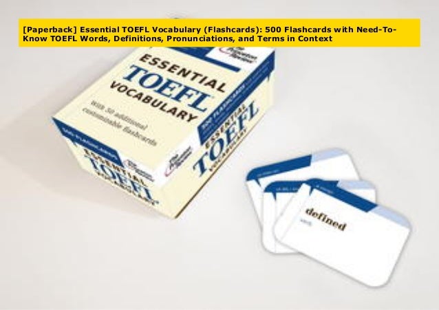 Paperback Essential Toefl Vocabulary Flashcards 500 Flashcards W