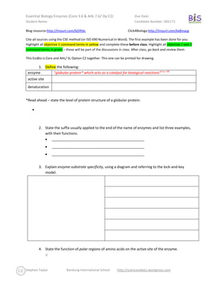 Blog resource: http://tinyurl.com/6j5fh6c               Click4Biology: http://tinyurl.com/6x8mazg <br />Cite all sources u...