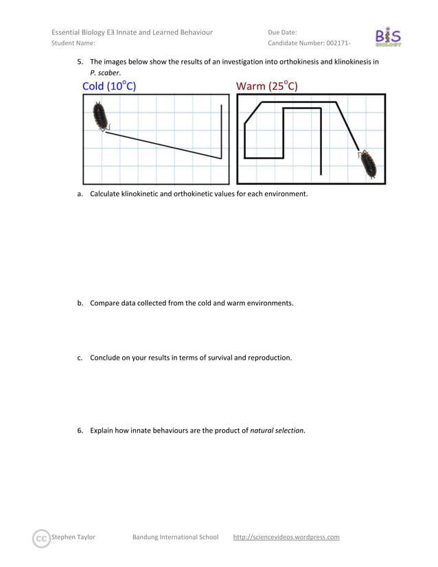 Essential Biology E3 Innate and Learned Behaviour | PDF