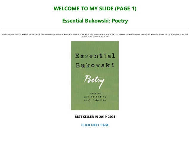 Download Ebook Essential Bukowski Poetry Full Pdf