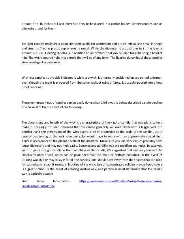 Candle Making Book For Beginners