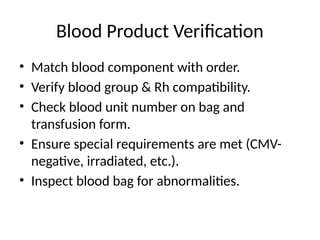 Essential_Checks_Blood_Transfusion.pptx for under | PPTX