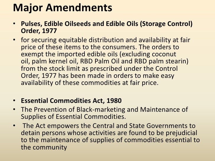 Essential commodities act, 1955