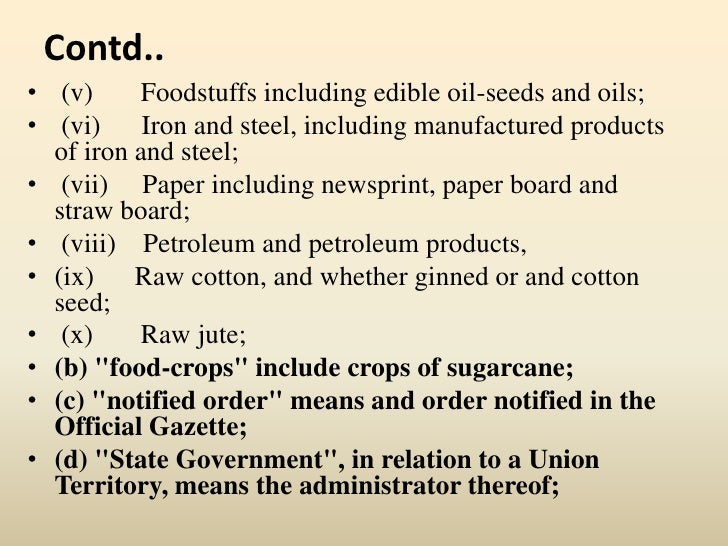 Essential commodities act, 1955