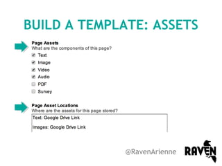 BUILD A TEMPLATE: ASSETS

@RavenArienne

 