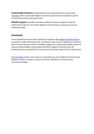 Essential Digital Recruitment Tools For Modern Hr Professionals Pdf