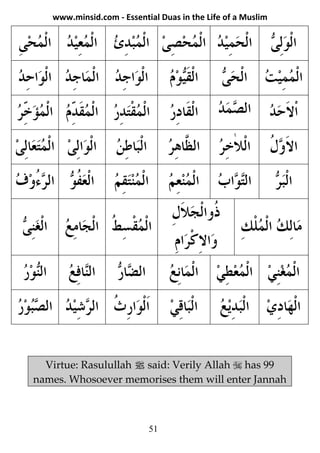 www.minsid.com - Essential Duas in the Life of a Muslim




  Virtue: Rasulullah j said: Verily Allah has 99
names. Whosoe...