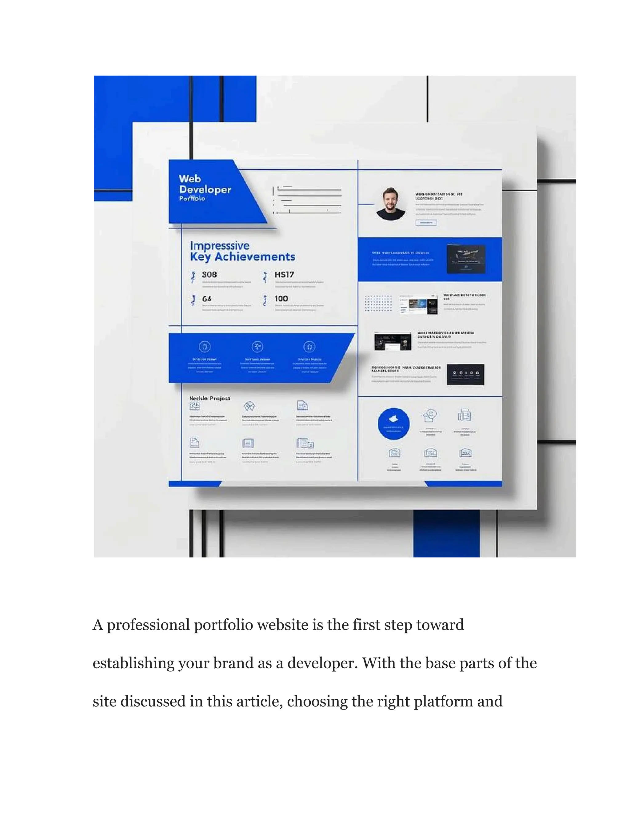 A professional portfolio website is the first step toward
establishing your brand as a developer. With the base parts of the
site discussed in this article, choosing the right platform and
 