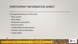Pis Example Essential elements of PIS and ICF in Clinical Trials I Clinical ...