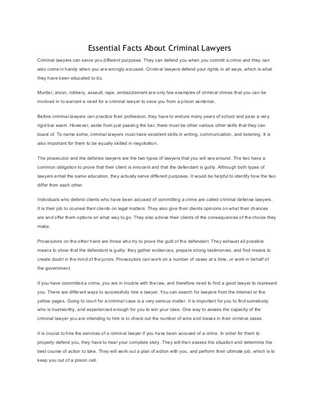 Essential Facts About Criminal Lawyer
