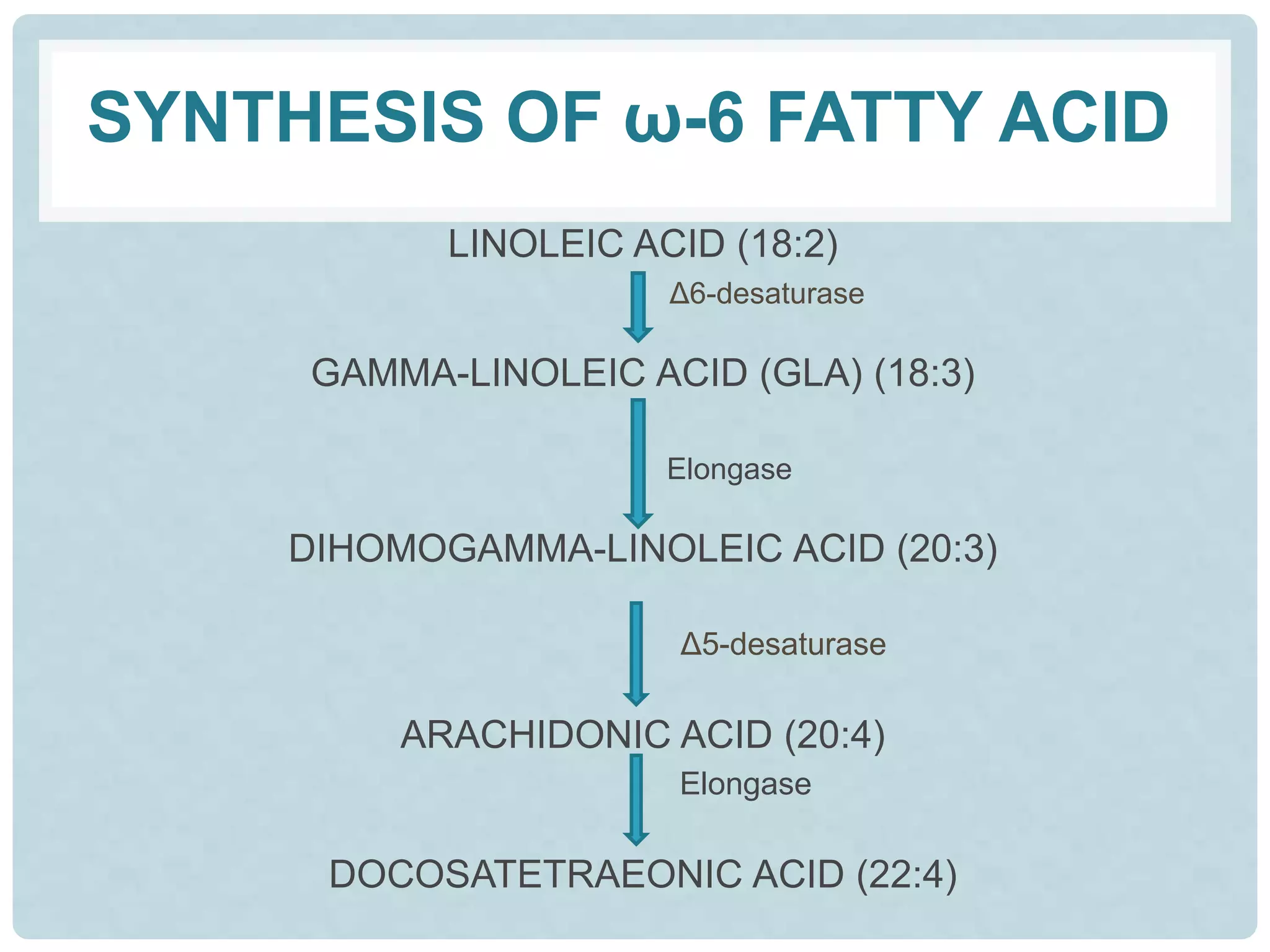 Essential fatty acids (omega-6 fatty acid synthesis) | PPTX