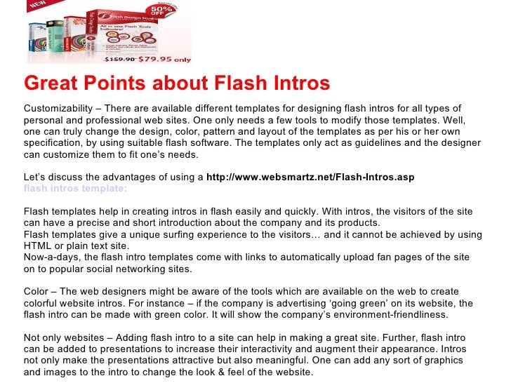 Essential features of flash intros and flash intro template