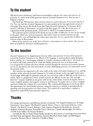 Essential grammar in use supplementary exercises