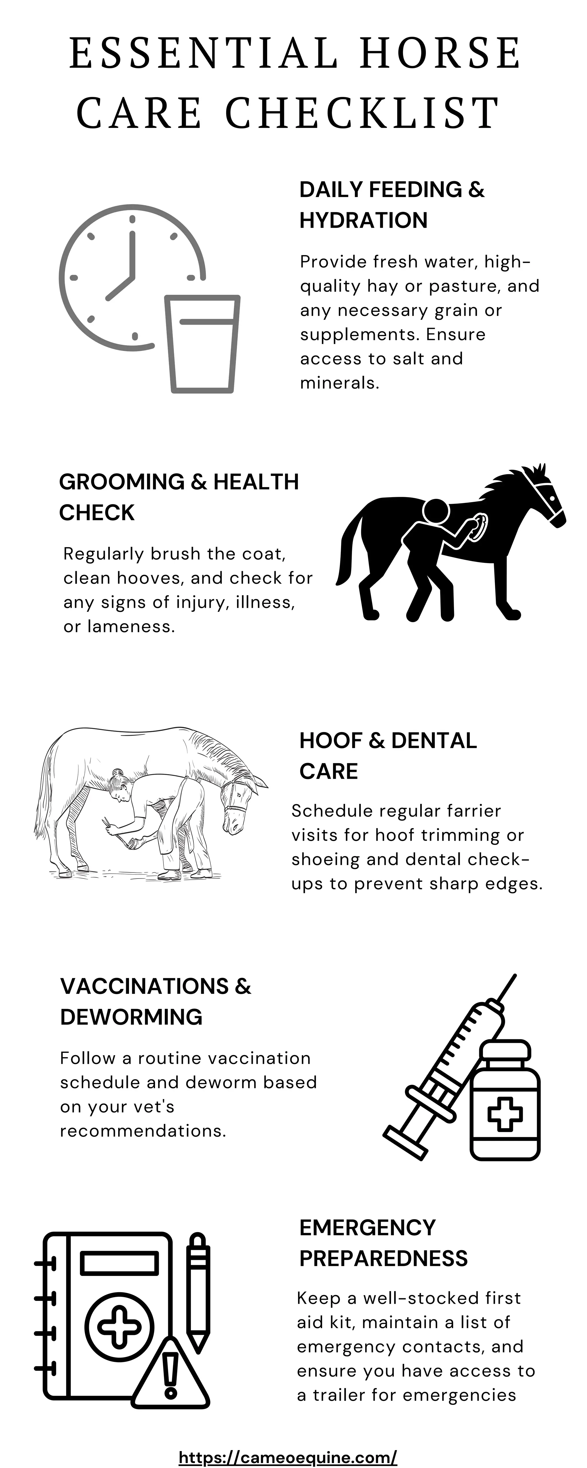 Essential Horse Care Checklist - CAMEO UK | PDF