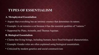 Essentialism (Philosophy), Types and Educational Implications.pptx