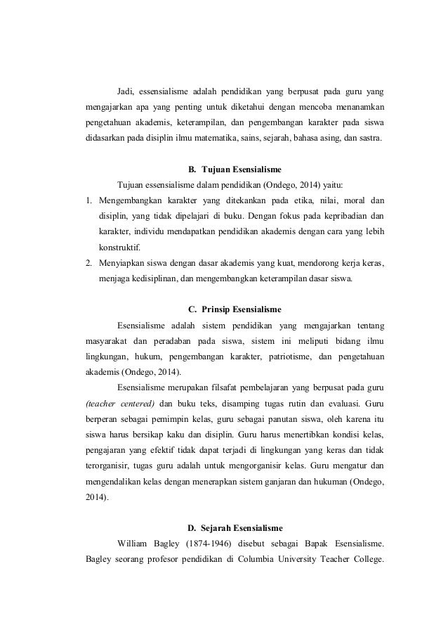 Filsafat Pendidikan Esensialisme