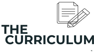 THE
CURRICULUM
16
 