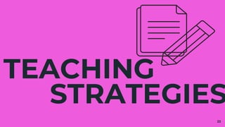 TEACHING
STRATEGIES
22
 