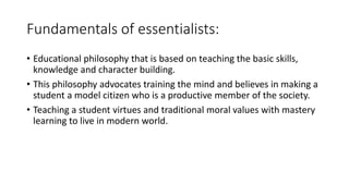 Essentialism ppt by Farida yasinzai | PPTX