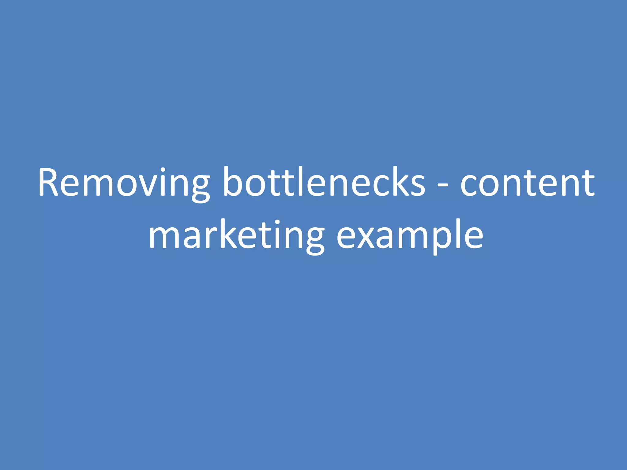 20
Removing bottlenecks - content
marketing example
 