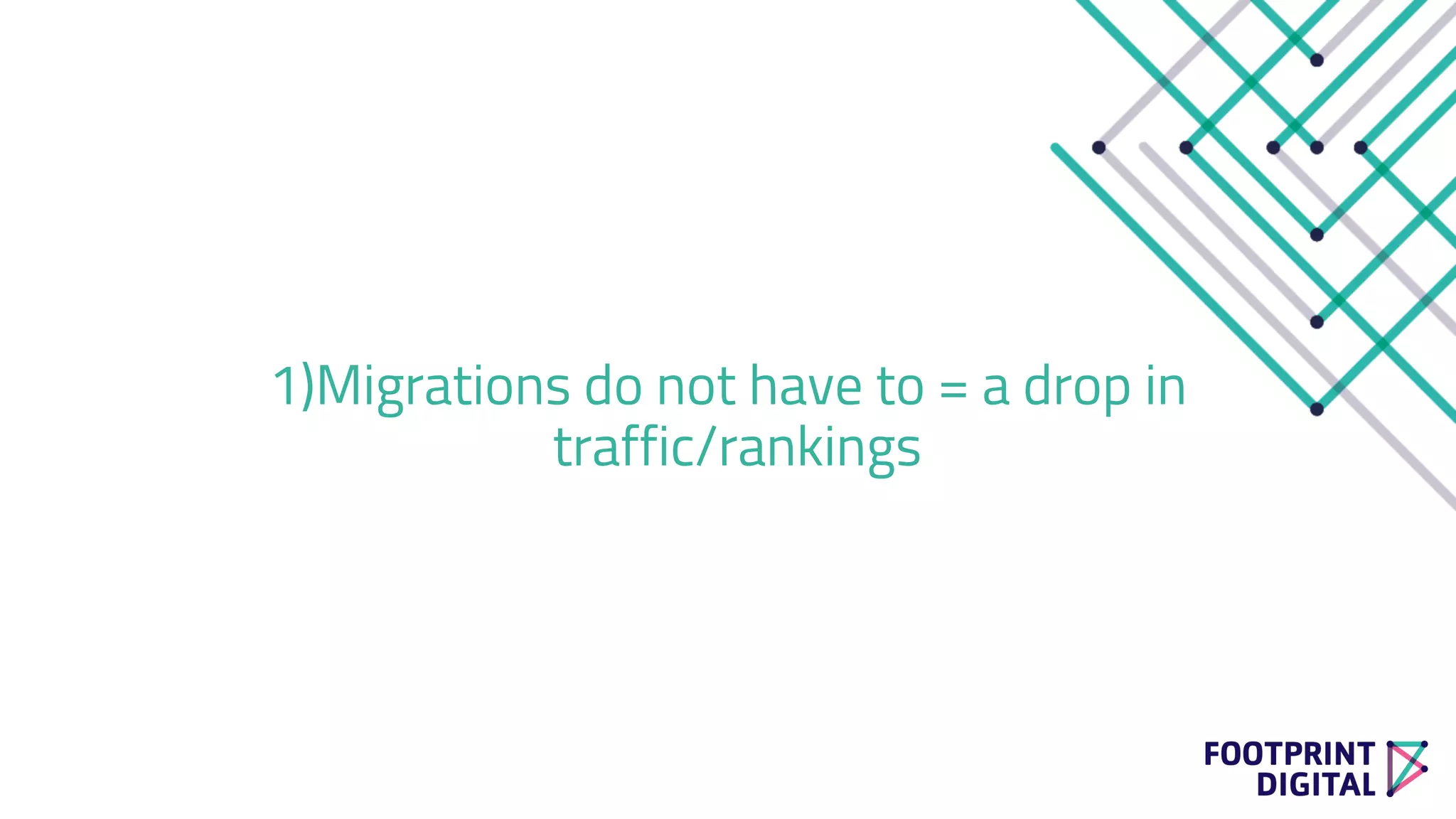 1)Migrations do not have to = a drop in
traffic/rankings
 