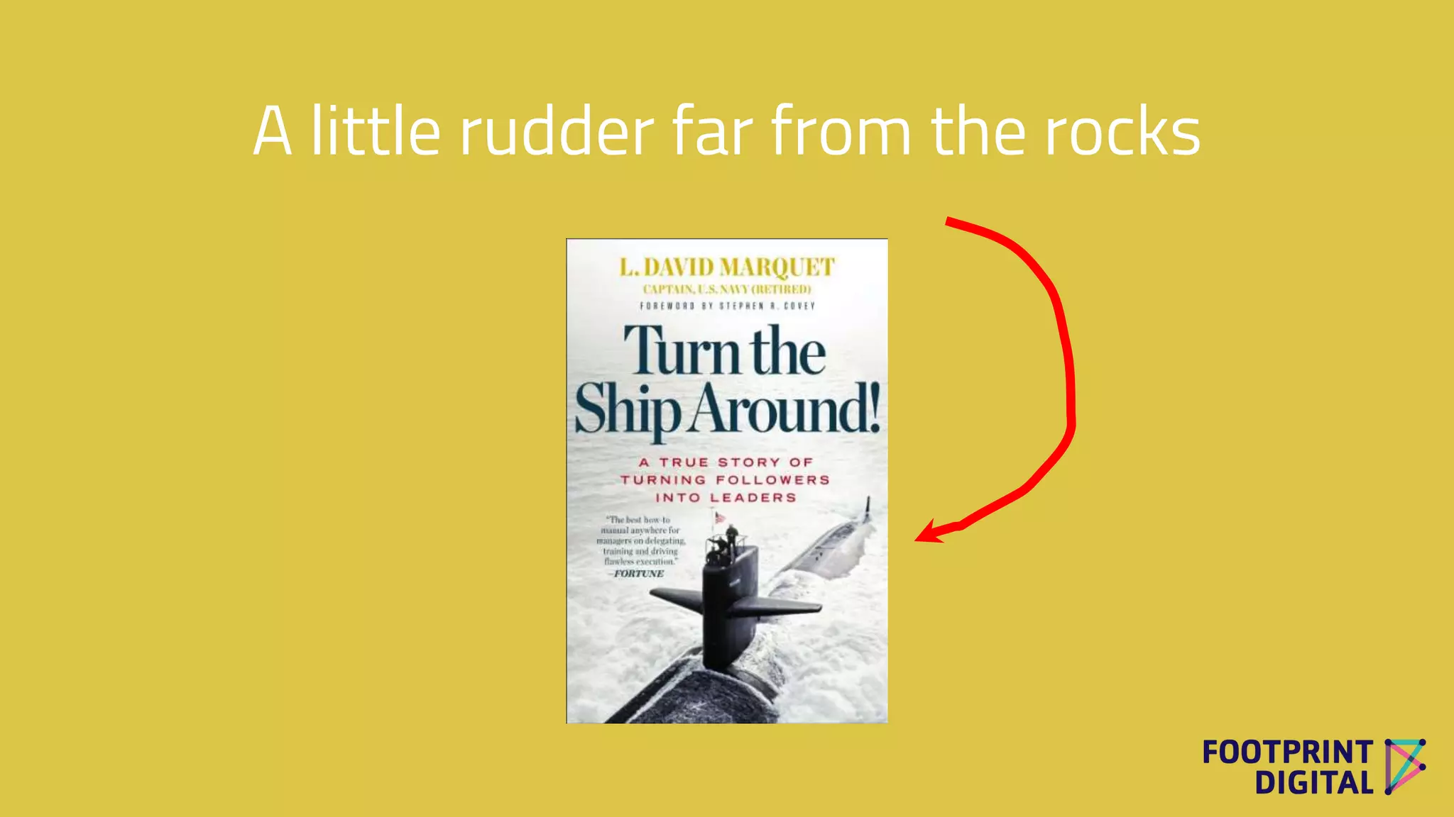 A little rudder far from the rocks
 