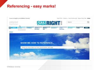 © Middlesex University
Referencing - easy marks!
 